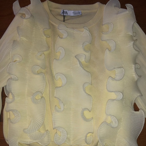 A-bee - Zara Strikbluse - Light yellow